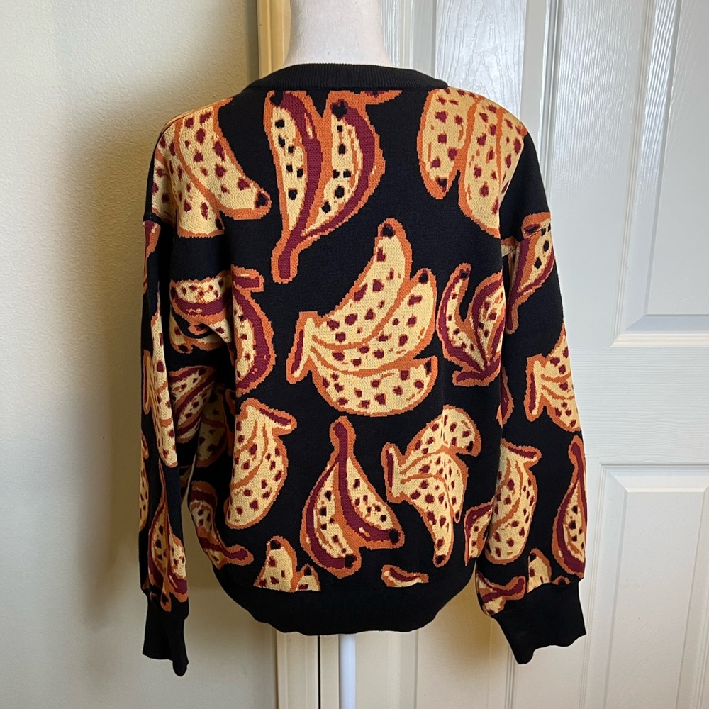 NWOT Banana Fruit Pattern Cardigan Sweater - Picture 5 of 11